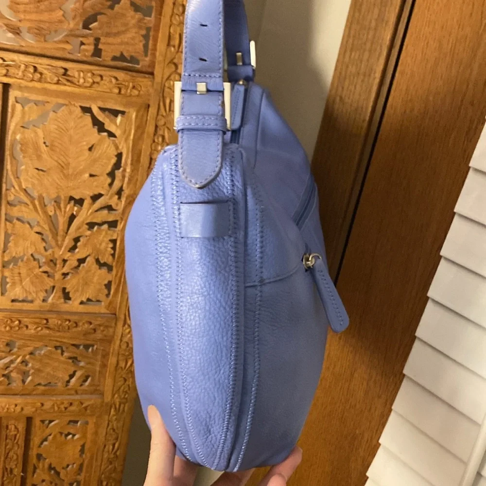 Stone Mountain NWOT Sapphire Blue Pebbled Leather Hobo Shoulder Bag Wedding